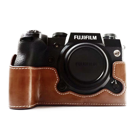 Fujifilm X-H1 PU Nahkainen Puolisuojaava Laukku Kuori Kameralle - Ruskea