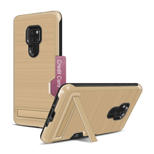 Huawei Mate 20 takatuki harjattu Suojakotelo - Kulta