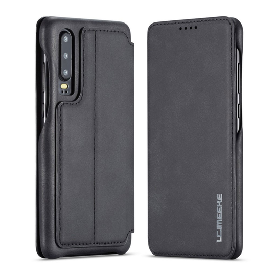 LC.IMEEKE Huawei P30 nahkainen suojakotelo - Musta