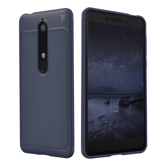 LENUO Nokia 6 (2018) litsitekstuurinen suojakuori - Sininen