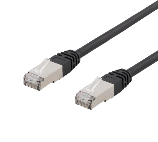 Laitekaapeli, S/FTP Cat6, 2 M, 250 MHz, Suojattu UV-säteilyltä, Musta
