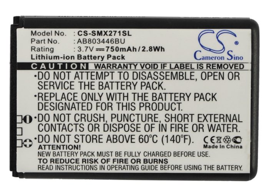 Samsung GT-B2710 xcover 271 yhteensopiva akku 750 mAh