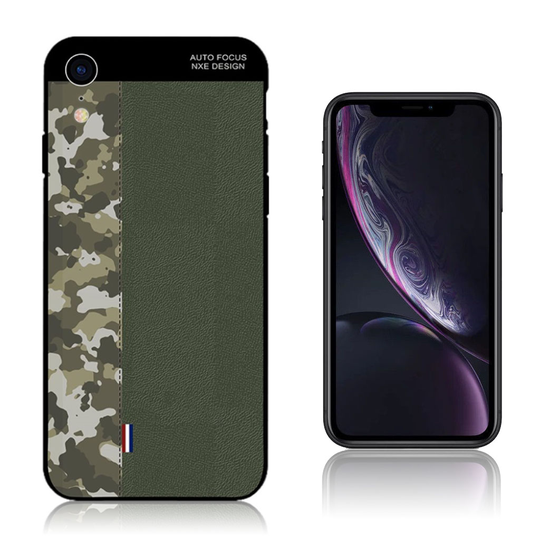 iPhone Xr NXE kaksisävyinen Kamo kuviollinen silikooni muovinen suojakuori - Kamo/ Vihreä