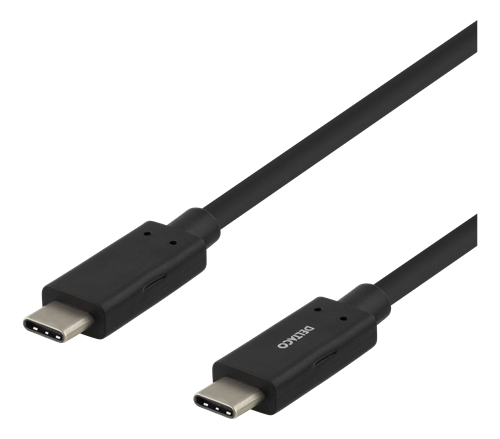 USB-C-kaapeli, 0,5 M, USB 3.1 Gen 1, 3 A, Musta
