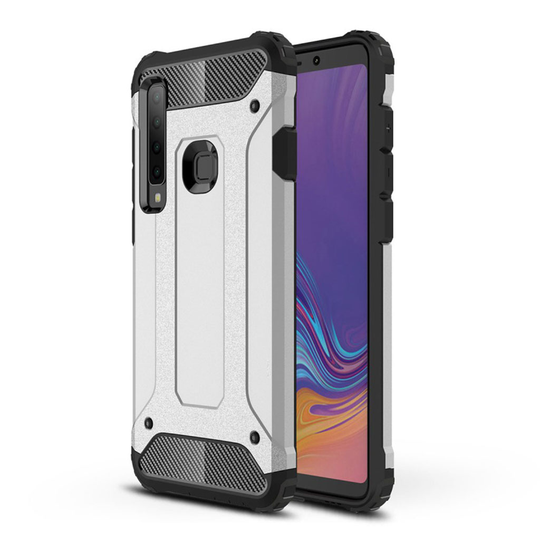 Samsung Galaxy A9 (2018) kilpikova hybriidi muovinen suojakuori turvatyynyillä - Hopea