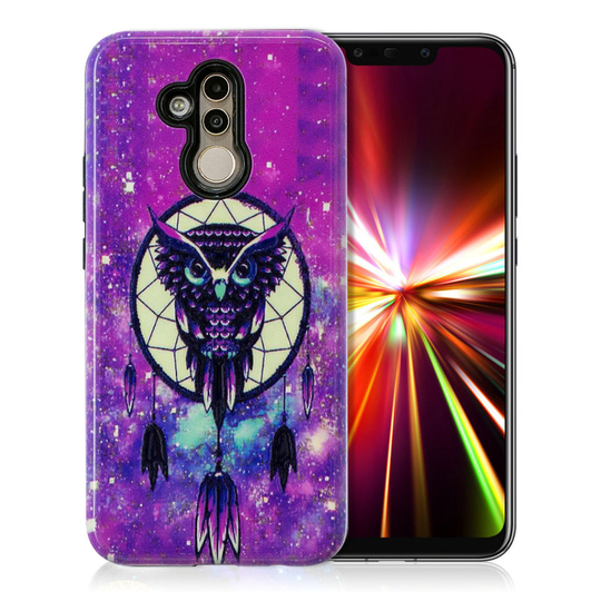 Huawei Mate 20 Lite kohokuviollinen hybriidi muovinen takasuoja kuori - Unensieppaaja ja Pöllö