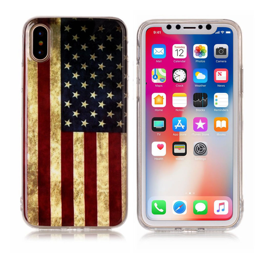 iPhone X vintage suojakuori - USA kippu