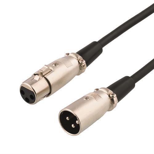 XLR-äänikaapeli, 3-pin Ur - 3-pin Na, 10m, Musta