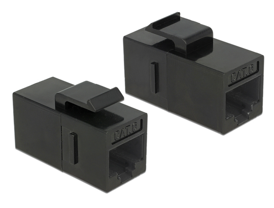 86381 Keystone-moduuli, RJ45-liitäntä - RJ45-liitäntä, Cat6, UTP, Musta