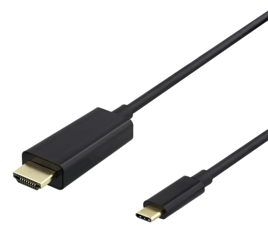 USB-C - HDMI Cable, 4K UHD, Gold Plated, 2m, Black