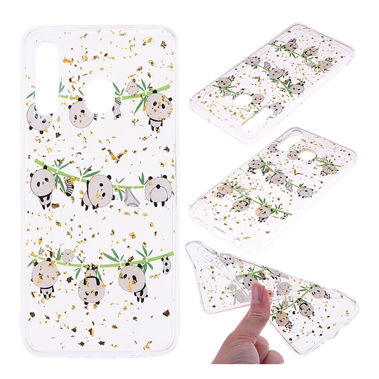 Samsung Galaxy A50 glitter pattern case - Pandas