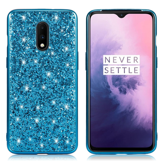 Glitter OnePlus 7 kuoret - Syaani