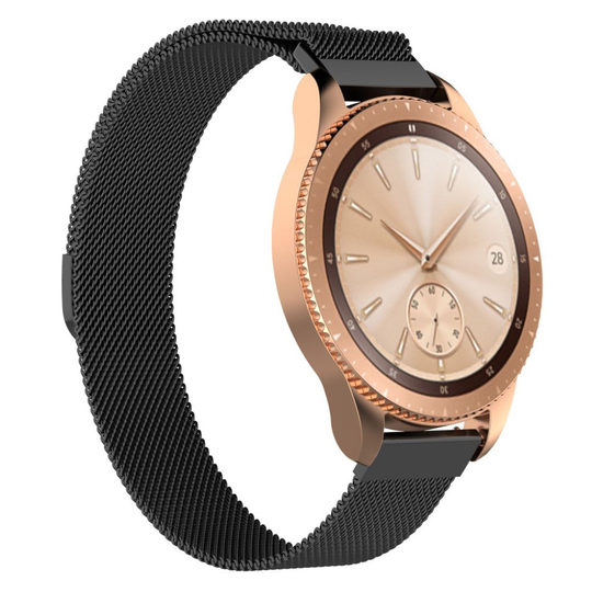 Samsung Galaxy Watch (42mm) luksus milanese ruostumaton teräs kellon vaihto ranneke - Musta