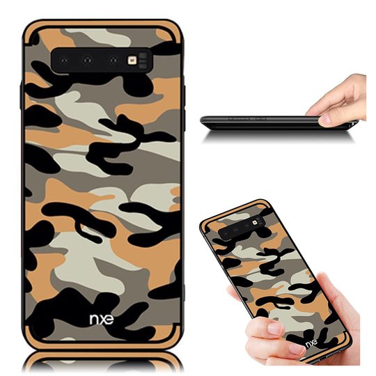 NXE Samsung Galaxy S10 Plus camo-kuvioinen suojakotelo - Keltainen