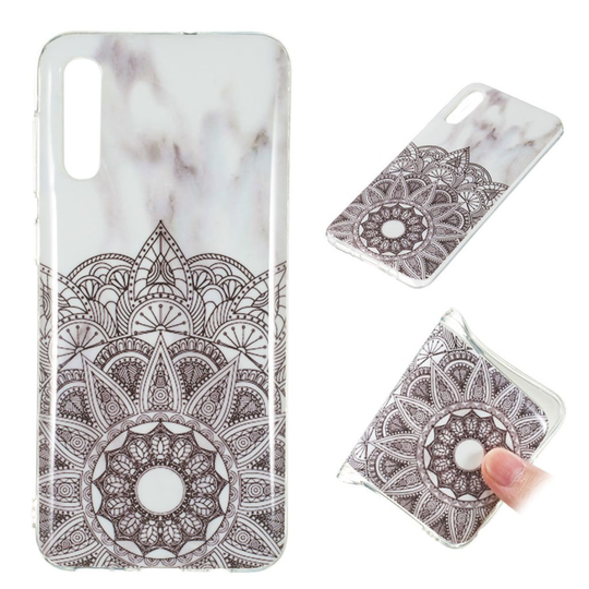Marble Samsung Galaxy A50 kuoret - Harmaa heimojen marmori