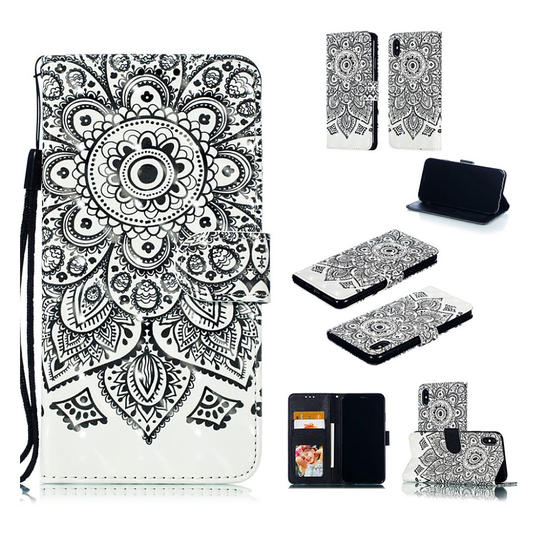 iPhone Xs Max light spot décor leather case - Mandala