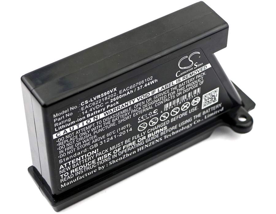 LG HomBot R66803VMNP HomBot VCARPETX HomBot VHOMBOT1 akku 2600mAh / 37.44Wh