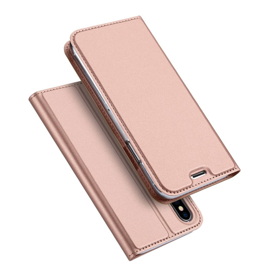 DUX DUCIS iPhone X tyylikäs nahkakotelo - Rosekulta