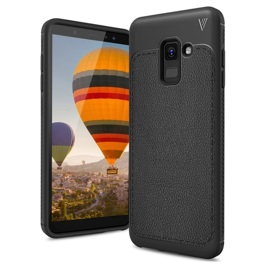 Samsung Galaxy A6 IVSO Gentry Sarja Liitsihedelmän Jyvä TPU Nahka Kuori - Musta
