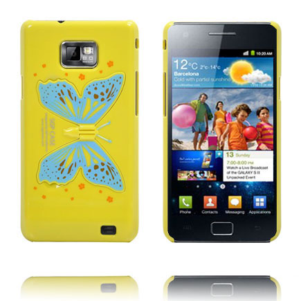 Perhosen Siipi - Standi (Keltainen) Samsung Galaxy S2 Suojakuori