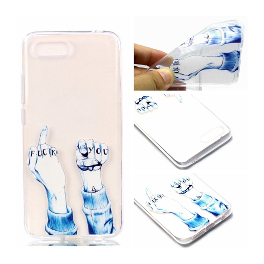 Huawei Honor 10 Kuviollinen Pehmeä TPU Takasuoja Kuori - Fuck You Käsi
