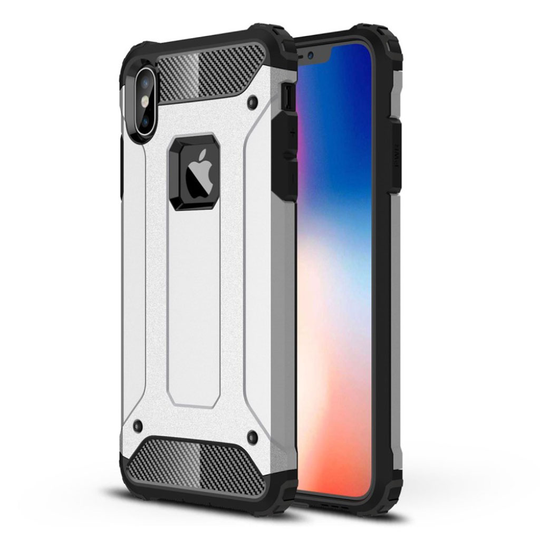 iPhone Xs Max armor guard hybrid case - Silver