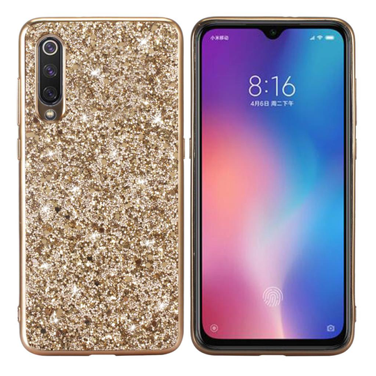 Glitter Xiaomi Mi 9 kuoret - Kulta