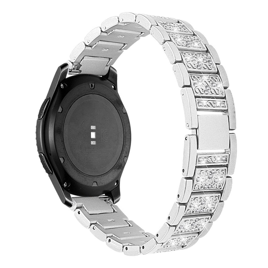 22mm Samsung Gear S3 Frontier rhinestone stainless steel watch band - Silver