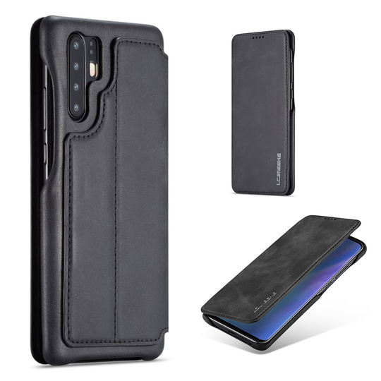 LC.IMEEKE Huawei P30 Pro retro nahkainen suojakotelo - Musta