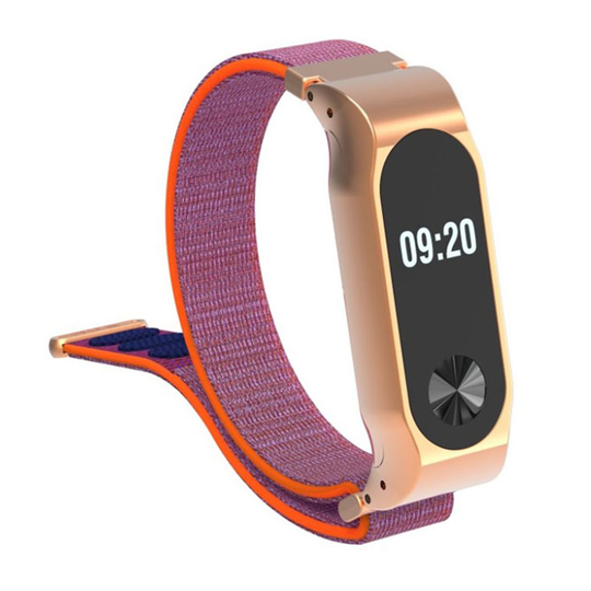 Xiaomi Mi Band 2 Nailoni Tarranauha Kellon Vaihto Ranneke - Ruusu/ Oranssi