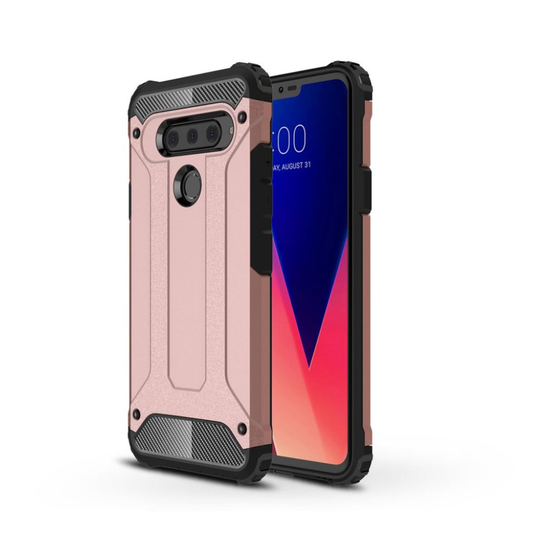 LG V40 ThinQ heavy duty rosoinen hybrid suojakotelo - Punakulta