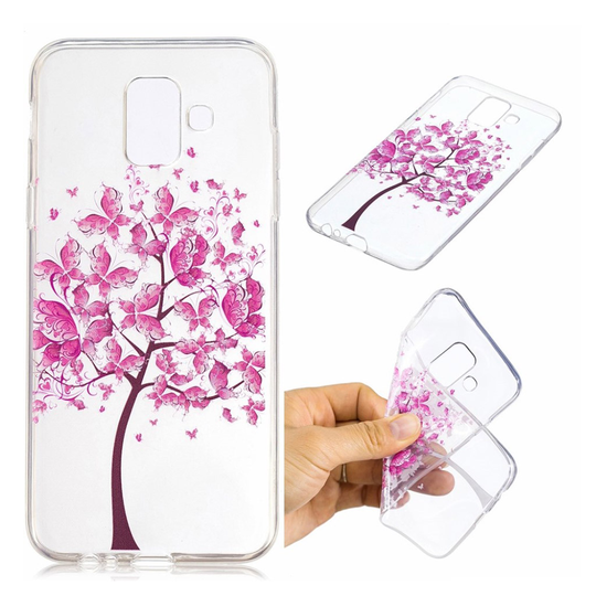 Samsung Galaxy A6 (2018) IMD Kuviollinen Pehmeä Silikooni Muovi Takasuoja Kuori - Pinkki Puu