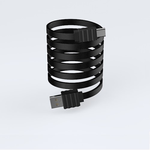 USB Type-C Devia Flat -kaapeli musta