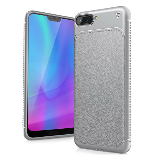 Huawei Honor 10 IVSO Gentry Sarja Nahka Pintainen TPU Kuori - Harmaa