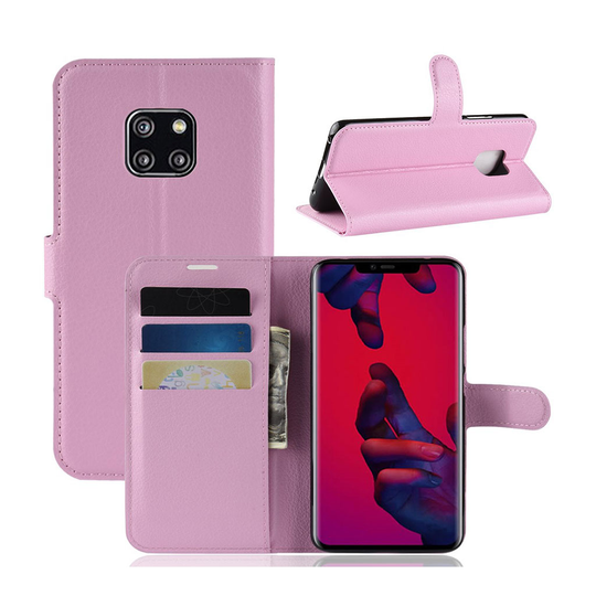 Huawei Mate 20 Pro liitsihedelmä jyvä rakenne pintainen synteetti nahkainen lompakko suojakotelo magneetti lukolla - Pinkki