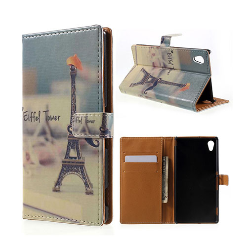 Moberg Sony Xperia M4 Aqua Nahkakotelo - Eiffel Torni