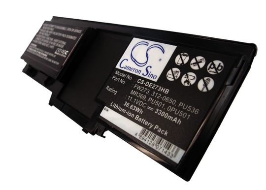 Dell Latitude XT latitude XT2 akku 3600mAh / 39.96Wh mAh - Musta