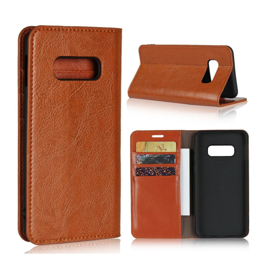 Crazy Horse Samsung Galaxy S10e genuine leather case - Brown
