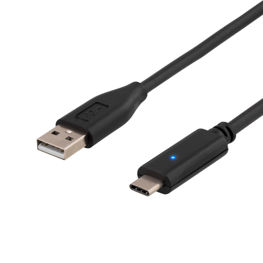 USB 2.0 -kaapeli, Type A - Type C Uros, 0,5 M, Musta