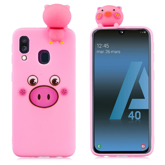 Samsung Galaxy A40 3D Animal Doll pattern case - Pig