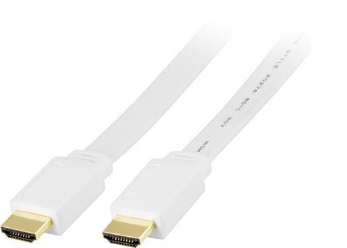 Litteä HDMI-kaapeli, HDMI High Speed With Ethernet, 4K, Ultra HD Taajuudella 60 Hz, 1,5 M, Kullatut