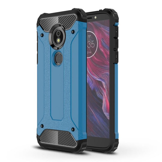 Motorola Moto G6 Play Hybriidi Muovi ja TPU Kombo Takaosa Suoja - Vaalean Sininen
