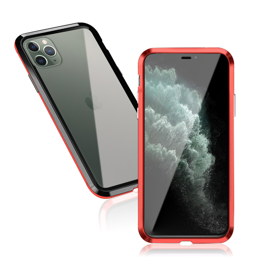 Luphie Sword iPhone 11 Pro Max Alu-Bumper + Glass - Black + Red