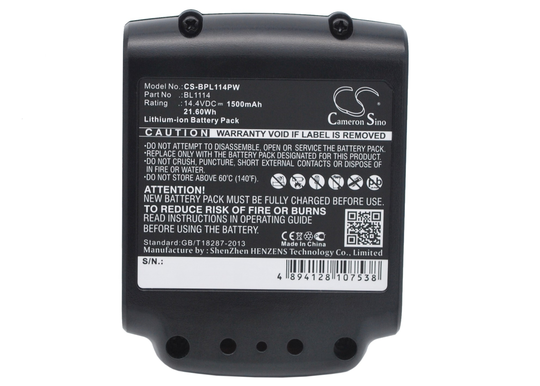 Black & Decker ASL146BT12A ASL146K ASL146KB Työkalun Akku 1500 mAh