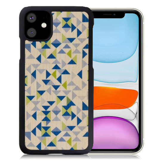 Man&Wood premium case for iPhone 11 - Blue Triangle