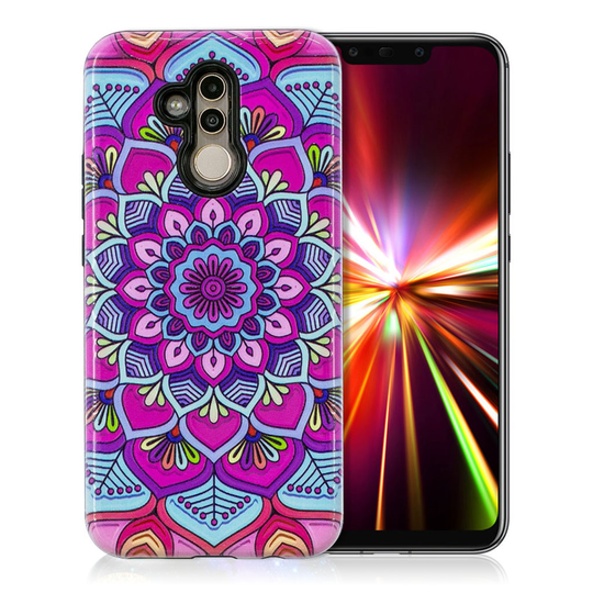 Huawei Mate 20 Lite kohokuviollinen hybriidi muovinen takasuoja kuori - Mandala Kukka