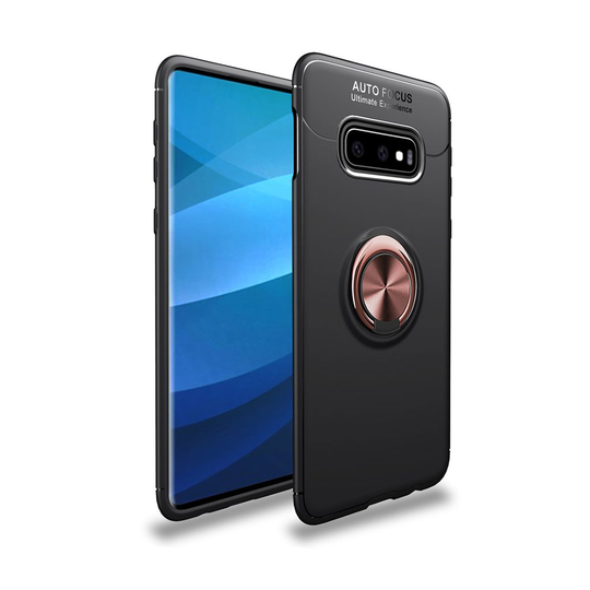 Samsung Galaxy S10e magneettinen metallilevy takatuki suojakotelo - Musta / Punakulta