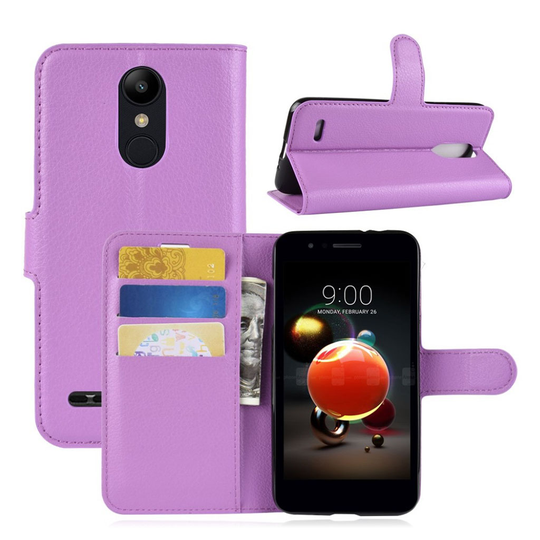 LG K8 (2018) Liitsihedelmän Jyvä PU Nahkainen lompakko Suojakotelo - Violetti