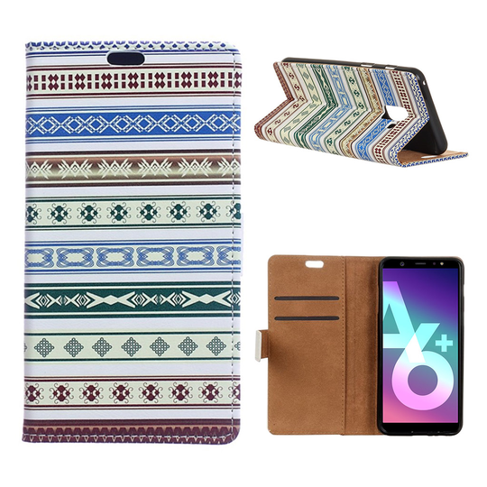 Samsung Galaxy A6 Plus Kuvio Nahka Lopmakko Kuori - Etninen Kuvio