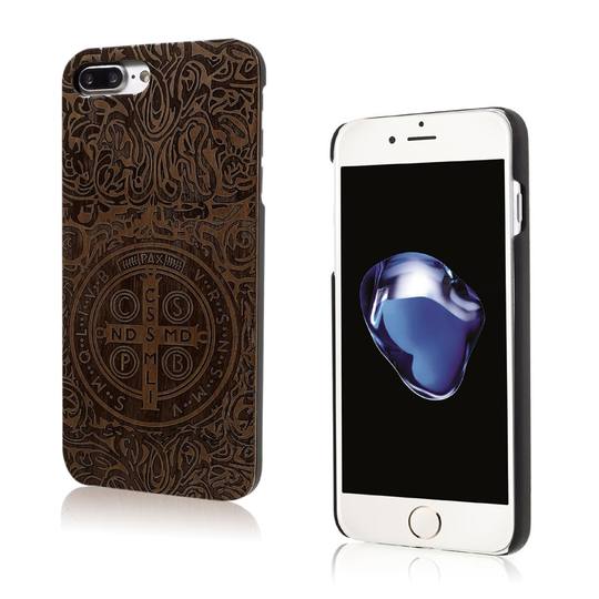Sandemose Phone 7 Plus / 8 Plus Puupintainen Kuori - Pyhä Benedictin Mitali